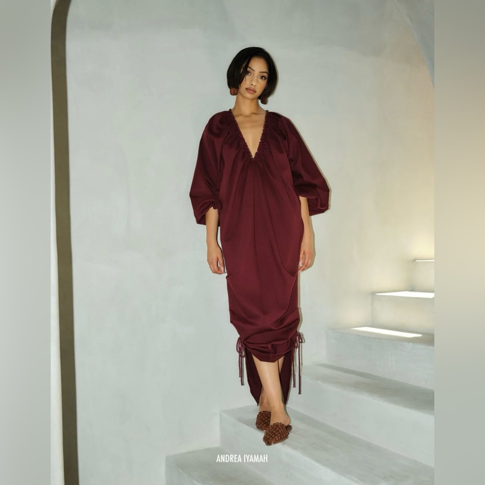 Andrea Iyamah Meta Maxi Dress - Dark Plum (small/medium)